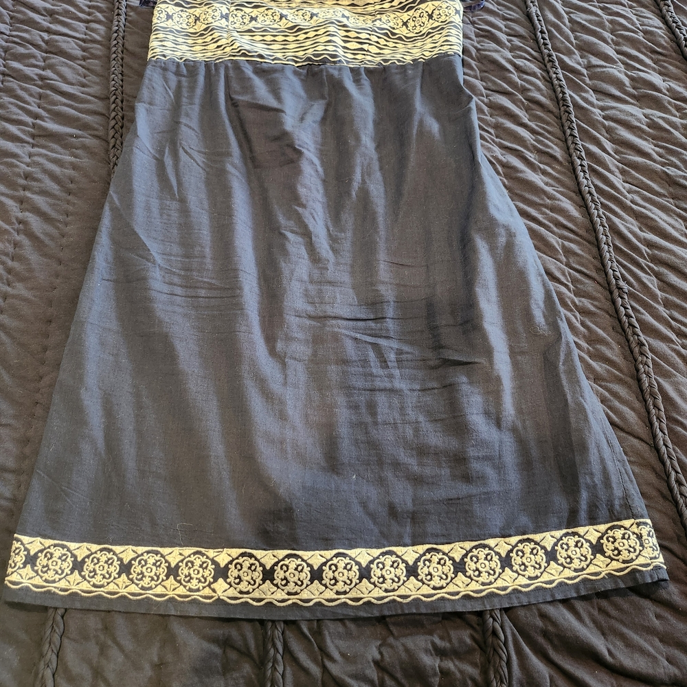 Gretchen Scott Designs Black Skirt with Gold Accents